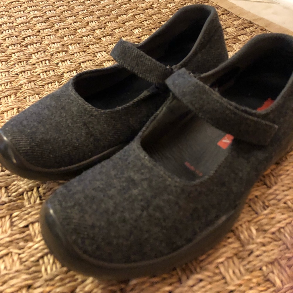 Prada Gray Mary Janes